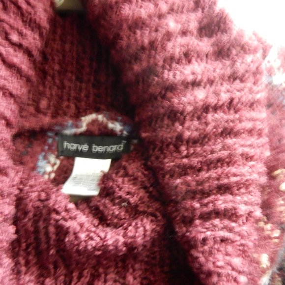 Knit & Woven Boucle Plaid Cowl Neck Poncho NWT - Picture 2 of 2